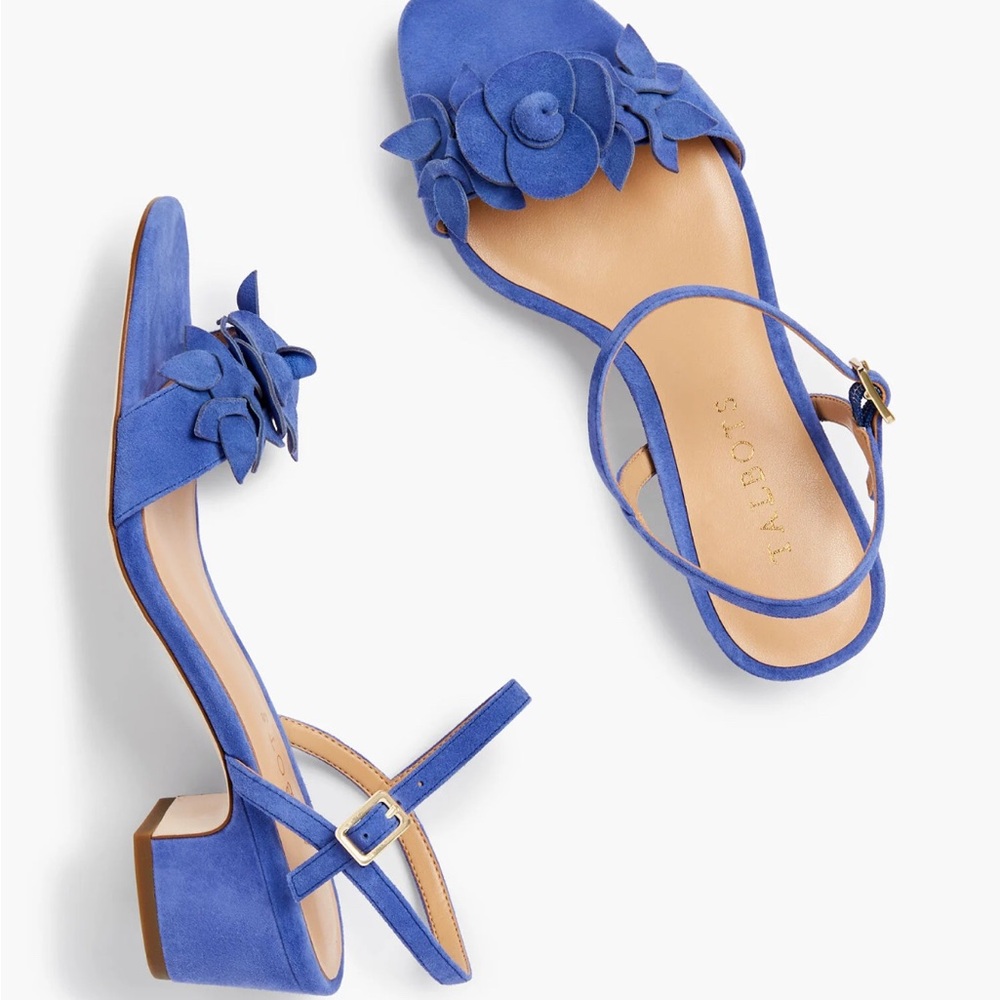 Talbots Purple Floral Sandals with Ankle Strap | 9.5